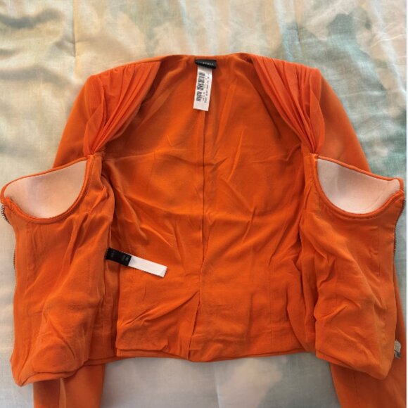 La Perla Runway Orange Crop Top Jacket Built In Bra Brand New Size 2 US 38 IT - Picture 2 of 12